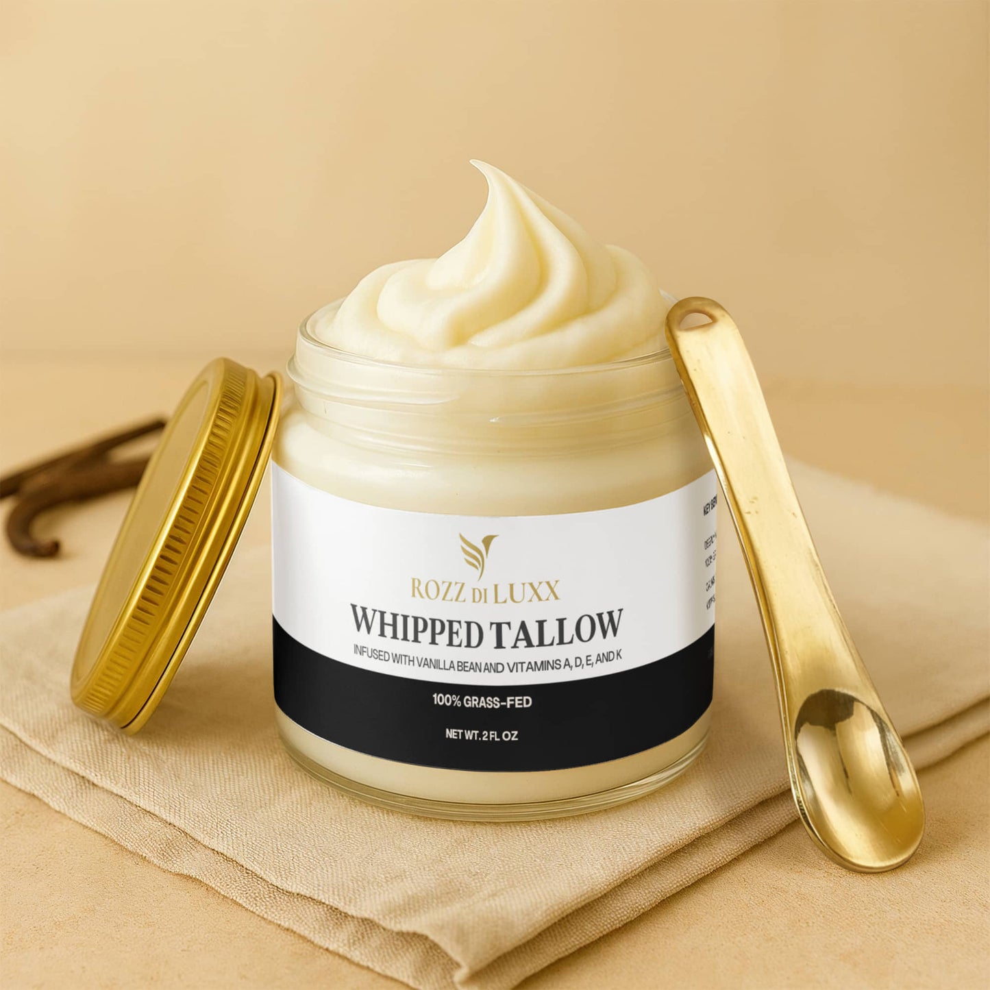 Whipped Grass-Fed Tallow Balm with Vanilla Bean